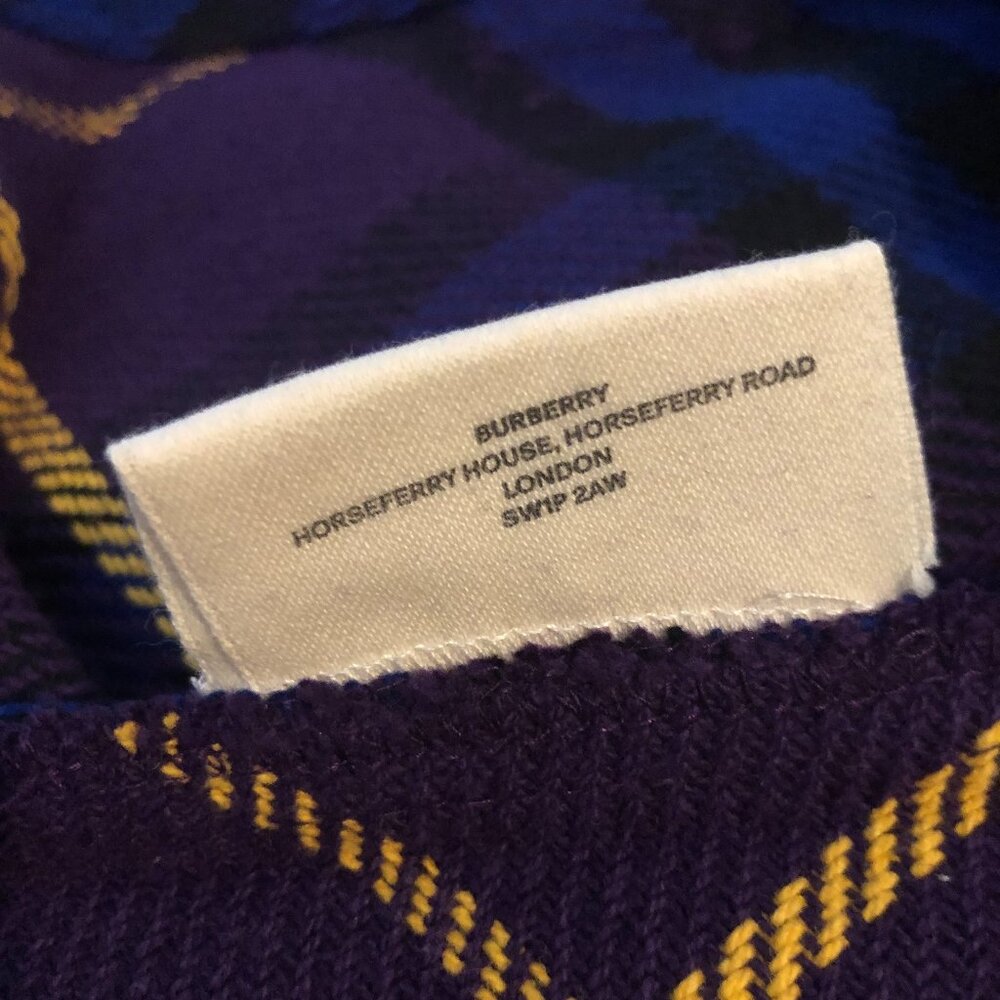 NEW Burberry London Supernova purple plaid check large shopper tote bag - Picture 6 of 7